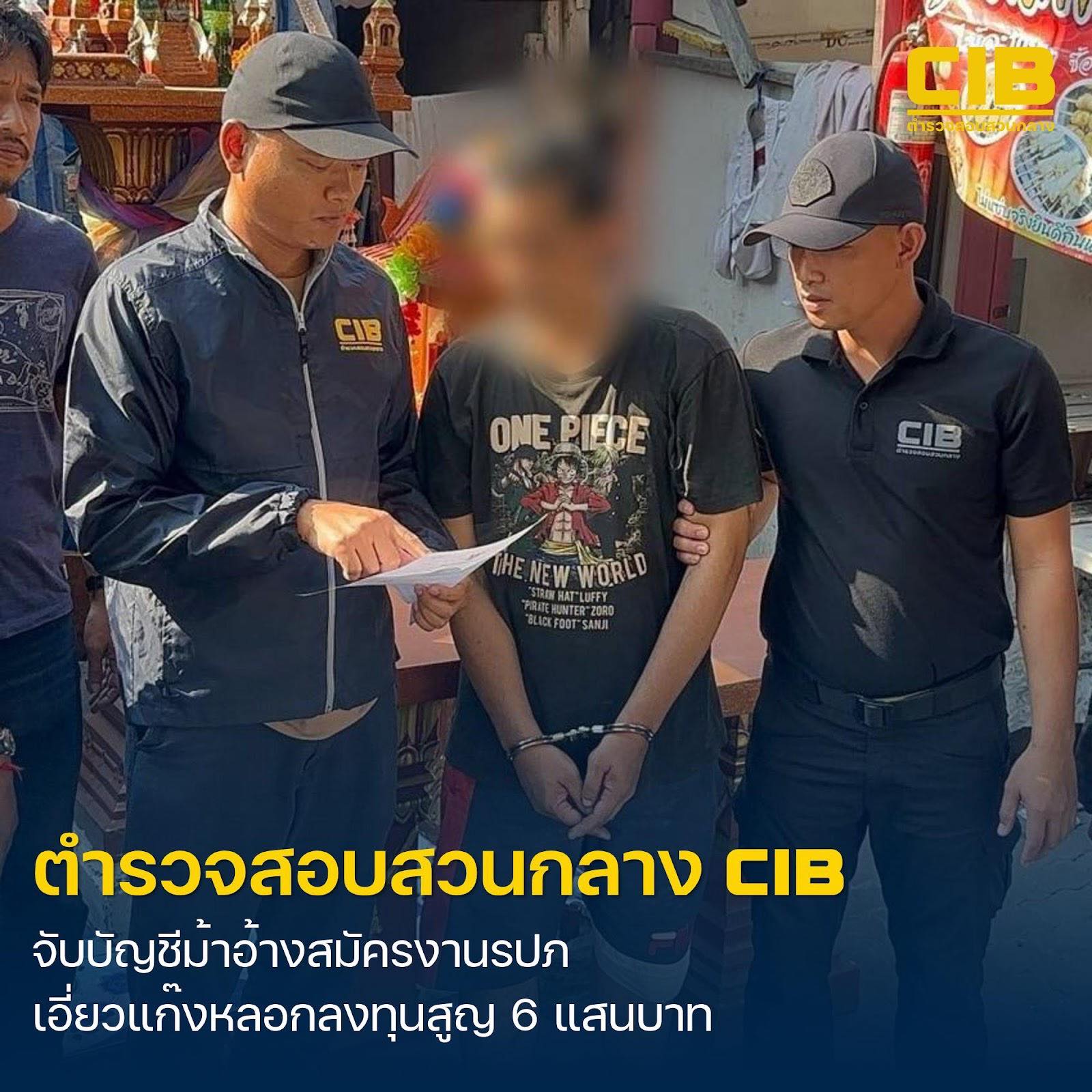 รวบบัญชีม้าอ้างสมัคร รปภ. กลายเป็นทางผ่านเงินแก๊งสแกมเมอร์หลอกลงทุน สูญกว่า 6 แสนบาท