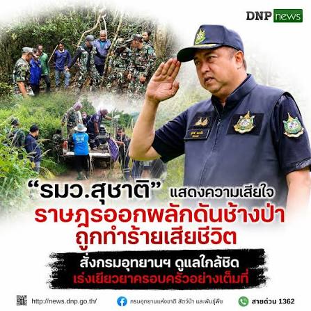 &ldquo;รมว.สุชาติ&rdquo; แสดงความเสียใจ ราษฎรออกผลักดันช้างป่า ถูกทำร้ายเสียชีวิต สั่งกรมอุทยานฯ ดูแลใกล้ชิด เร่งเยียวยาครอบครัวอย่างเต็มที่